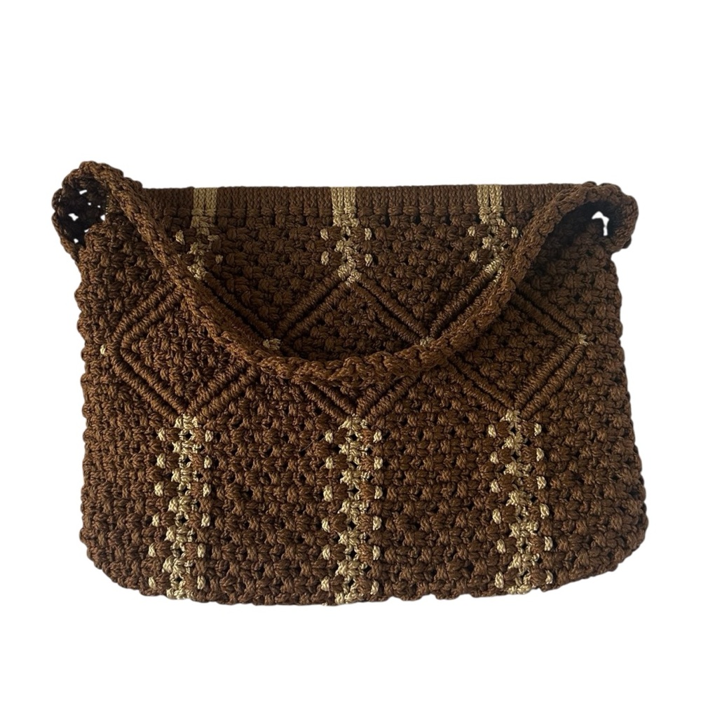 Vintage Brown Macrame Handbag